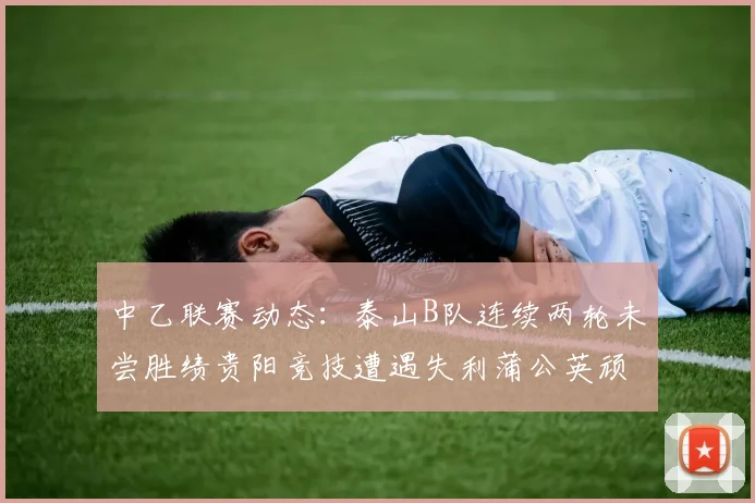 中乙联赛动态：泰山B队连续两轮未尝胜绩贵阳竞技遭遇失利蒲公英顽强战平